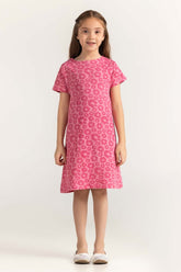 Pink Junior Girl Printed Dress JG-DRS-SS24-404