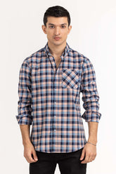 Pink Navy Checkered Casual Shirt CS-YD22-022