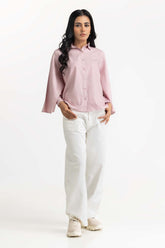 Pink Solid Twill Casual Shirt 224-217-002
