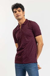 Plum Printed Polo SJP-PRINT-D08