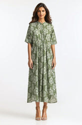 Printed Ban-Collar Dress WM-DRS-SS24-117