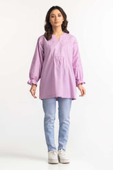 Purple Basic Blouse 231-217-045