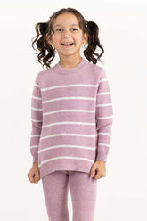 Toddler Girl Purple Striped Sweater 224-616-301