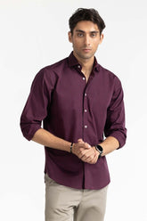 Purple Yarn Dyed Checkered Formal Shirt MN-FS-YD23-003