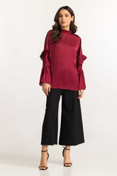 Red Basic Blouse 231-217-051