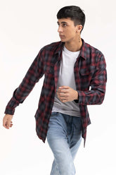 Red and Black Casual Shirt 224-117-028