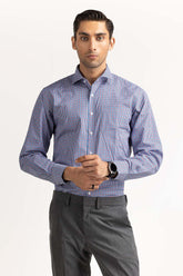 Red Blue Yarn Dyed Formal Shirt MN-FS-YD23-006