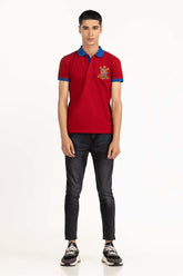 Red Embroidered Polo PS-FPK23-251