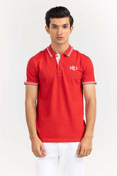 Red Fashion Polo PS-FPK22-048