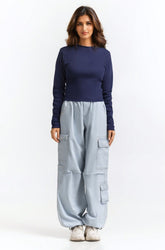 Ribbed Crew Neck Top WM-KTP-SS24-013