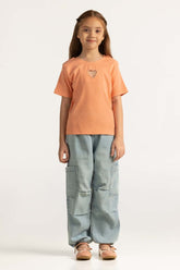 Salmon Junior Girl Knit Printed Tee JG-TS-SS24-017