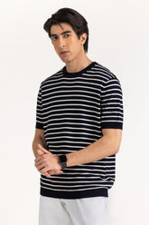 Sweater Knit Stripes T-Shirt MN-TS-SS25-202