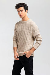 Sand Beige Fashion Sweater FS-SWT-ACR-FD-428-01