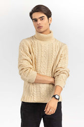 Sand Cabling Turtle Neck Sweater SWT-FFSSC22-257-1
