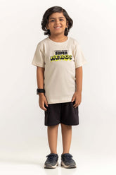 Sand Toddler Boy Knit Printed Tee TB-TS-SS24-041