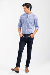 Sky Blue Checkered Smart Casual Shirt CM-YD-2901 SC