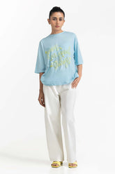 Sky Blue Knit T-Shirt 231-213-025