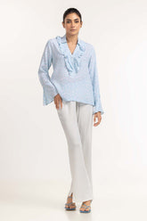 Sky Blue Woven Blouse 231-217-072
