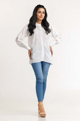 Georgette Screen Printed Faux Button-Down Top SLW-21-07