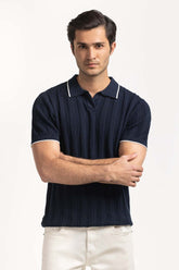 Sweater Knit Textured Polo MN-PSW-WS24-014