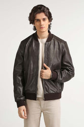 Taupe Fashion Leather Jacket MN-JKT-WS23-206