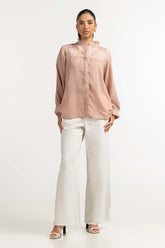 Tea Pink Basic Blouse 231-217-059