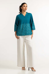 Teal Basic Blouse 231-217-008