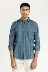 Teal Checkered Casual Shirt CS-YD22-026