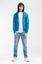 Teal Fashion Zipper Hoodie JKT-HZJ-D48-01