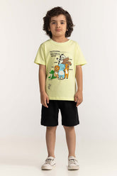 Toddler Boy Light Green Printed Tee TB-TS-SS24-017