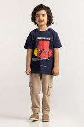 Toddler Boy Navy Blue Printed Tee TB-TS-SS24-019