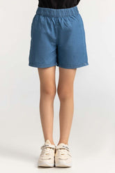 Toddler Girl Blue Basic Shorts 231-616-215B