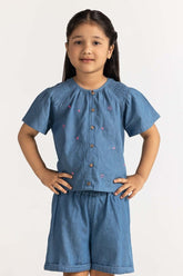 Toddler Girl Blue Blouse TG-BLS-SS24-311
