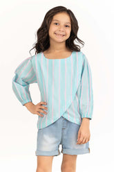 Toddler Girl Light Blue Blouse 231-617-030