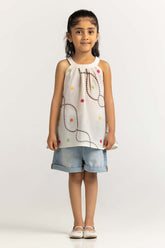 Toddler Girl Off White Basic Blouse TG-BLS-SS24-001