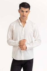 White Basic Casual Shirt 224-117-003