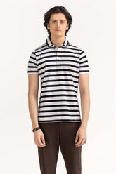 White Black Basic Polo PS-FSJ23-191