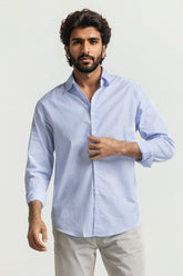 White Blue Striped Casual Shirt MN-CS-SS24-040