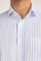 White Blue Stripe Formal Shirt MN-FS-PD24-031