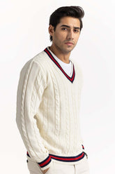 White Cricket Sweater SWT-FFSVN22-102