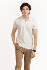 White Embroidered Polo PS-FPK23-183