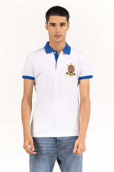 White Embroidered Polo PS-FPK23-250
