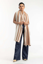 White Striped Shawl 224-211-093