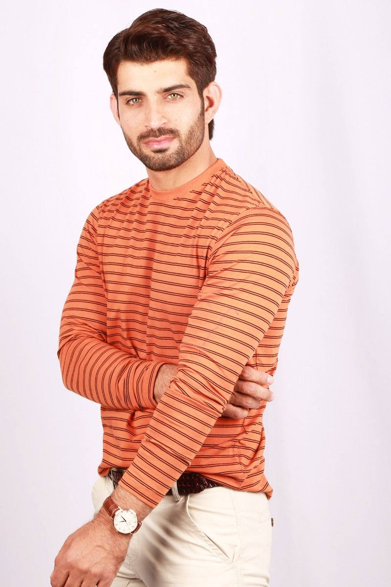 Orange Yarn Dyed T-Shirt FS-YD-TEE-D01-2