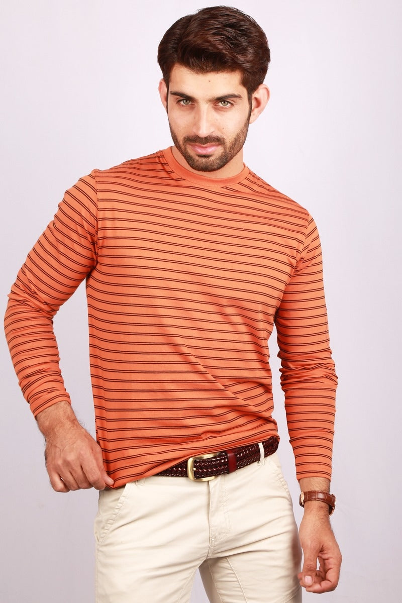 Orange Yarn Dyed T-Shirt FS-YD-TEE-D01-2