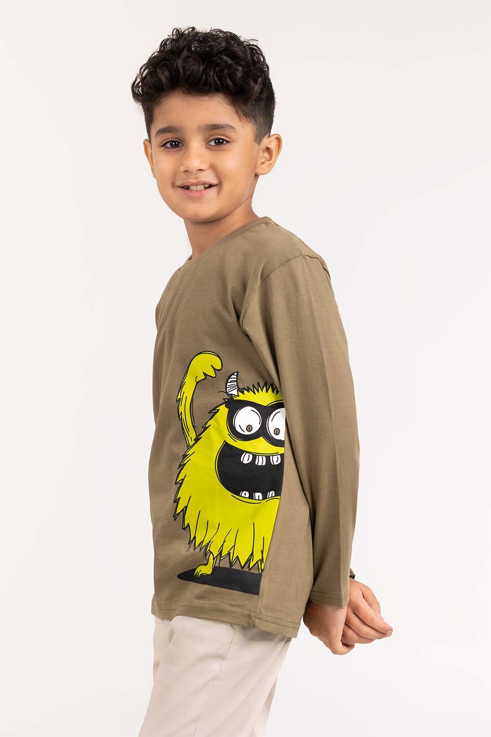 Toddler Boy Olive Knit T-Shirt 224-513-023