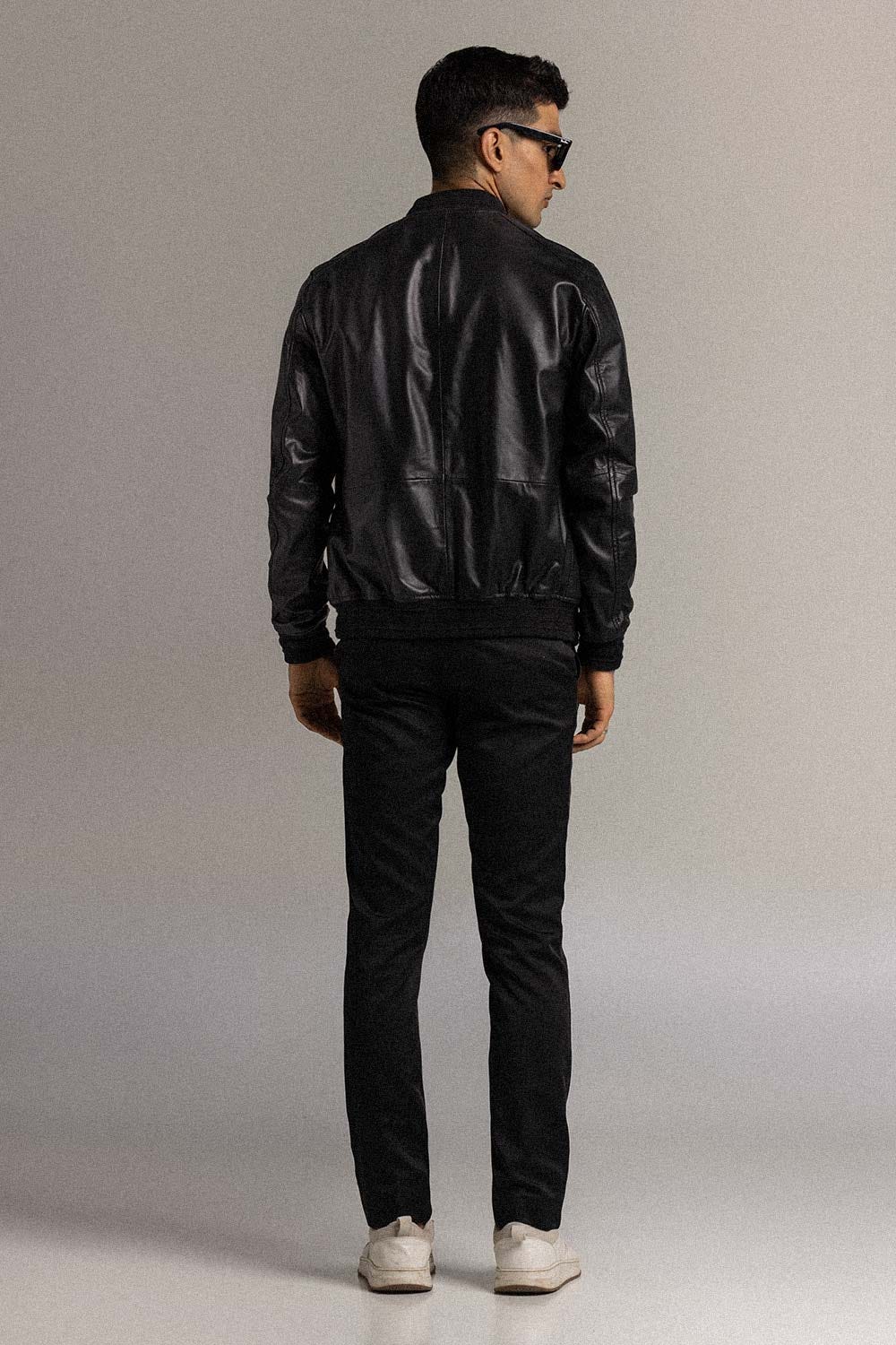 Black Fashion Jacket JKT-LETH-D46-01