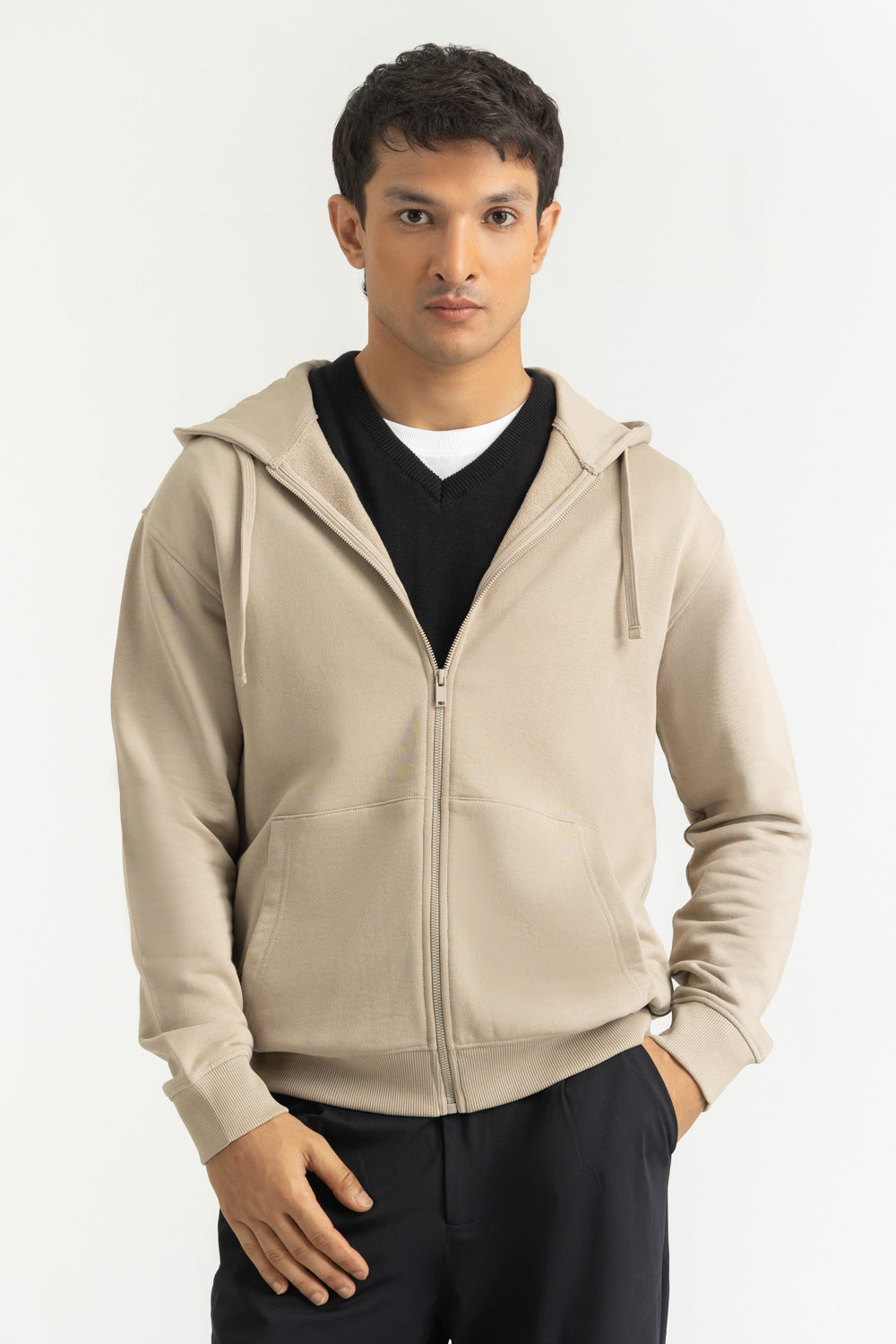Regular Fit Hooded Zipper