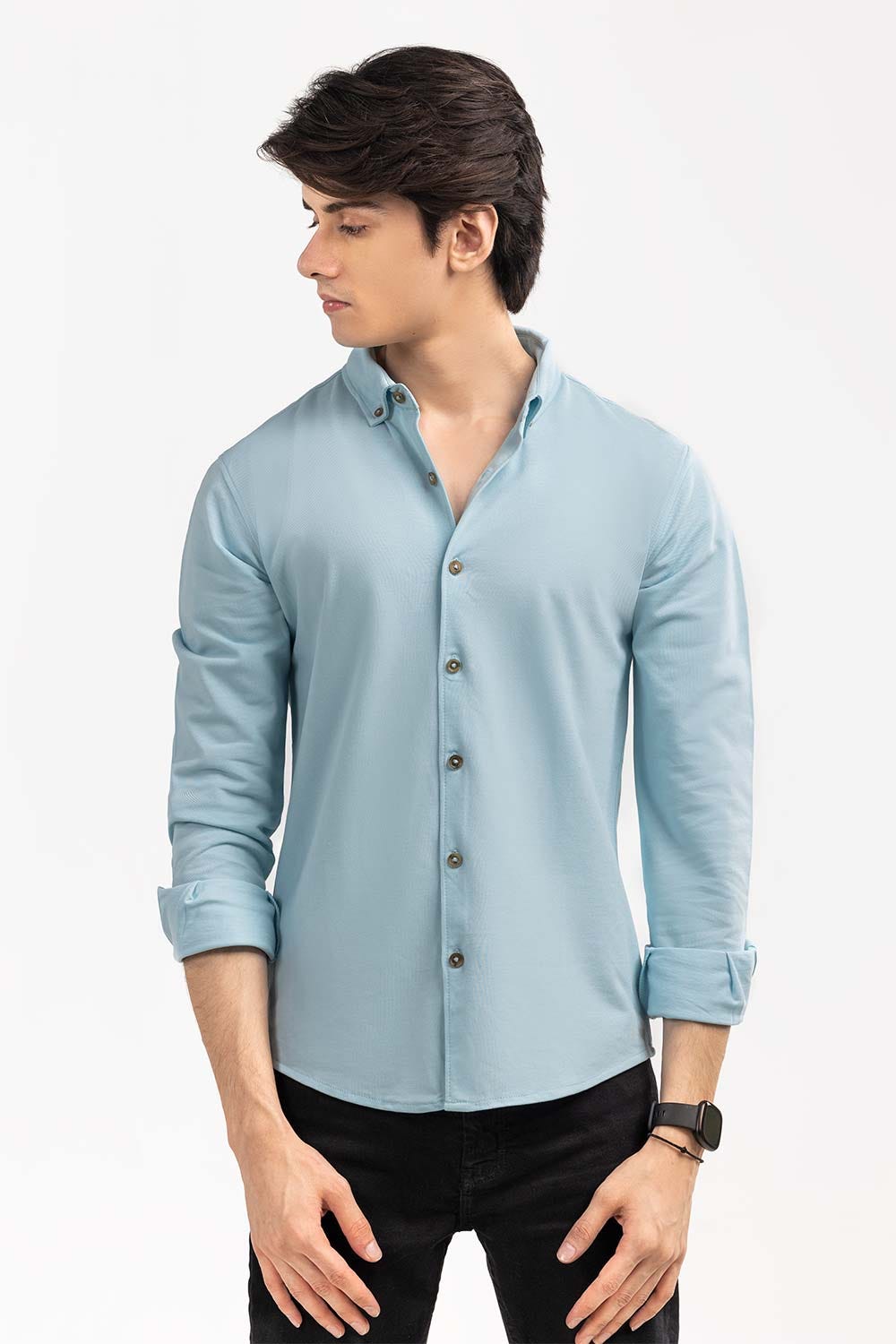 Angel Blue  Basic Knitted Casual Shirt FS-CS-KNIT-D18