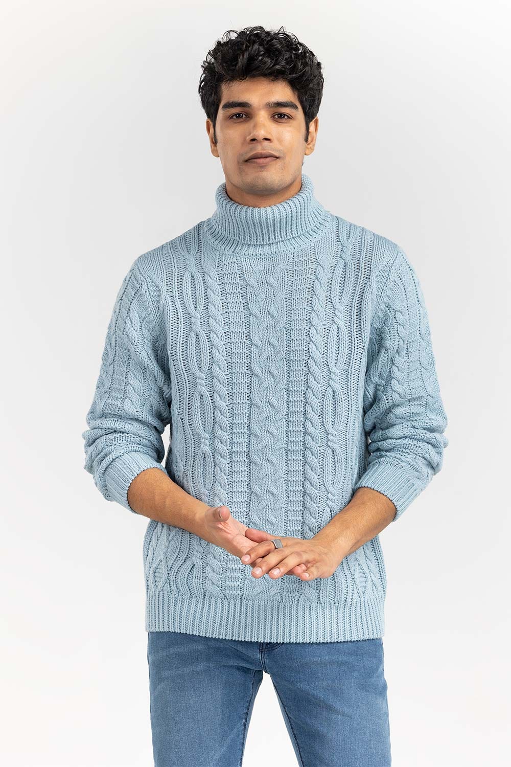 Aqua Cabling Turtle Neck Sweater SWT-FFSSC22-257-2